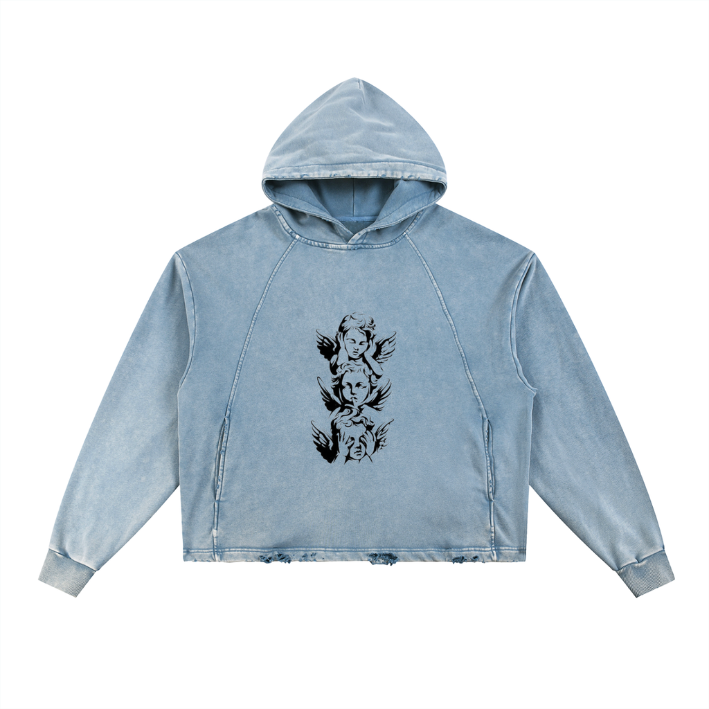 No evil Frayed-Hem Hoodie