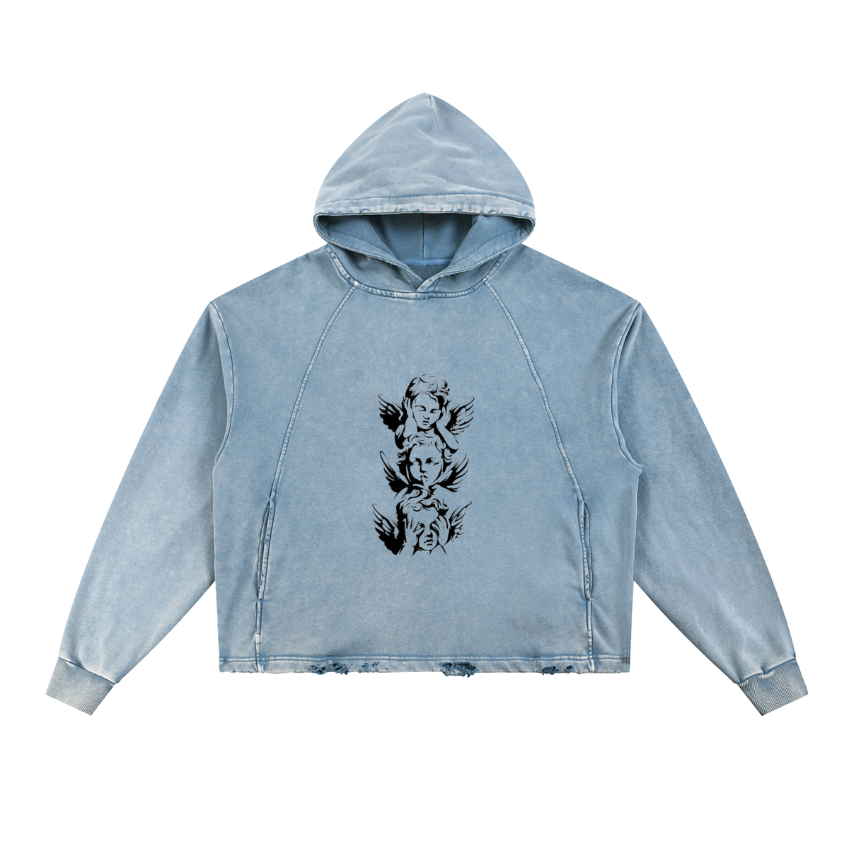 No evil Frayed-Hem Hoodie
